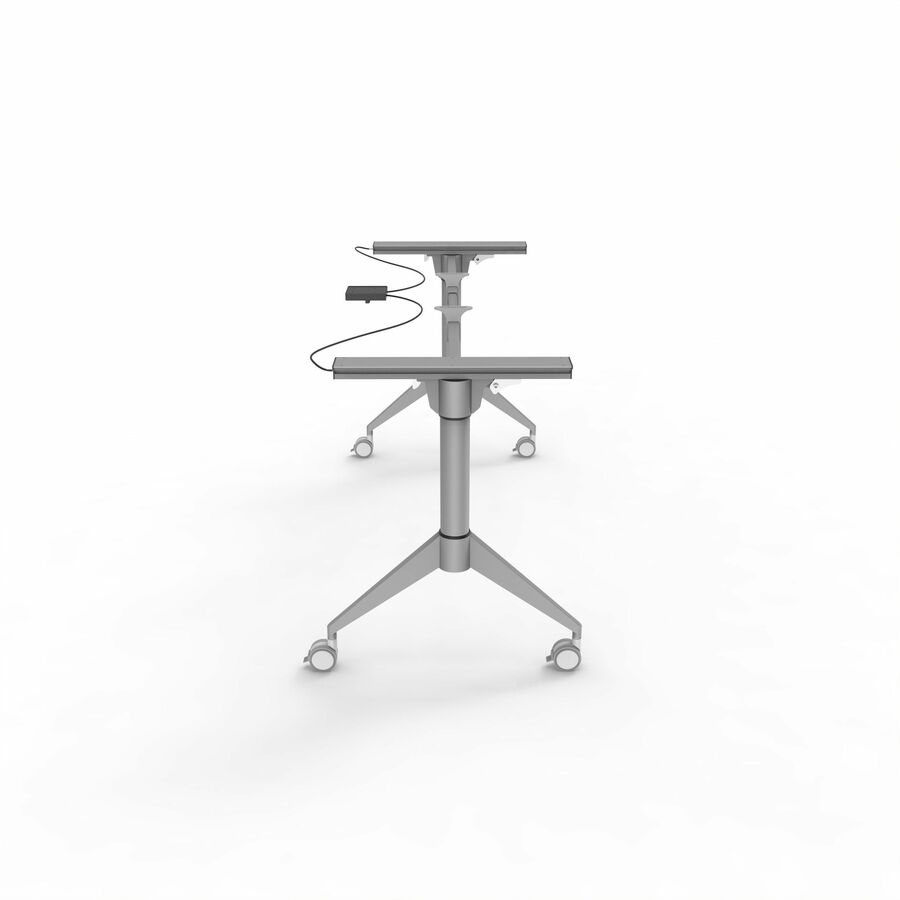 Lorell Spry Nesting Training Table Base - Black Top - Silver Folding Base - 2 Legs - 29.50" Height - Training - Assembly