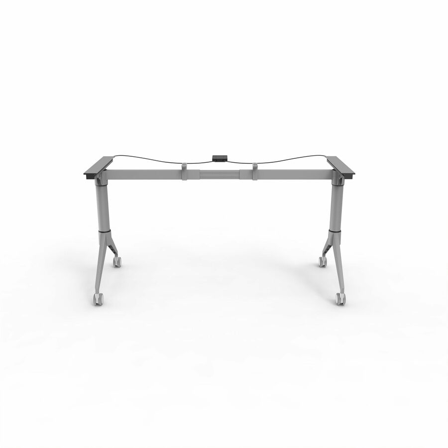 Lorell Spry Nesting Training Table Base - Black Top - Silver Folding Base - 2 Legs - 29.50" Height - Training - Assembly