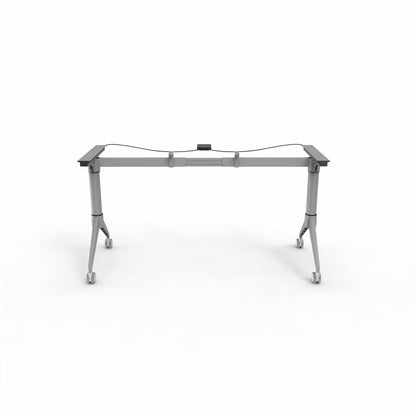 Lorell Spry Nesting Training Table Base - Black Top - Silver Folding Base - 2 Legs - 29.50" Height - Training - Assembly