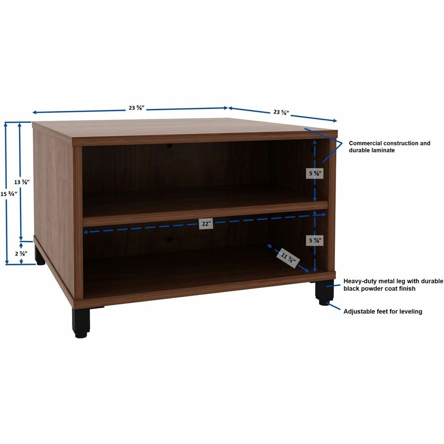 Lorell Reception Table - Height Adjustable - 24" Table Top Width x 24" Table Top Depth - 20" Height - Reception, Storage