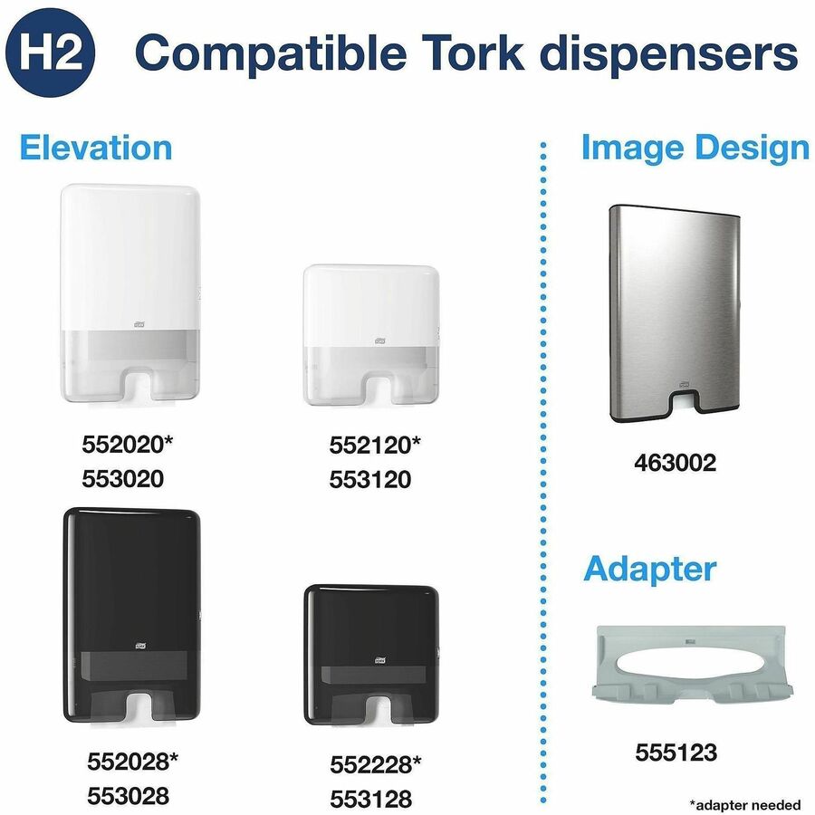 TORK Xpress Compressed Multifold Hand Towel White H2 - 1 Ply - Multifold - 8.30" Width x 9.50" Length - White - Wood Fib