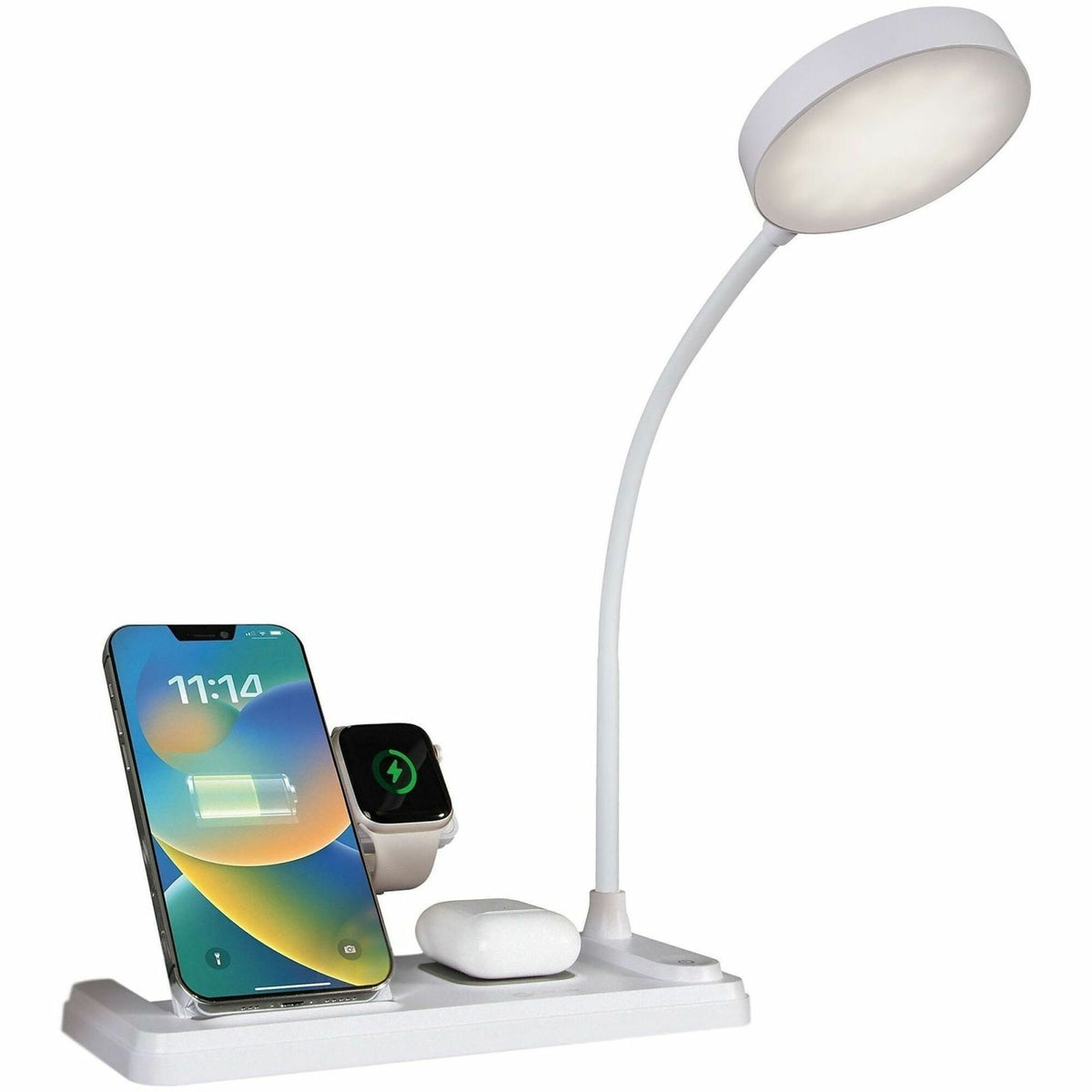 OttLite LED Desk Light with Multi Charging Station - 14" Height x 3.7" Width - LED Bulb
