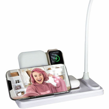 OttLite LED Desk Light with Multi Charging Station - 14" Height x 3.7" Width - LED Bulb