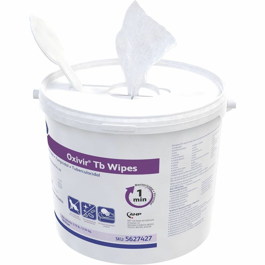 Diversey Care Oxivir Tb Disinfectant Cleaner Wipes - For Hard Surface, Nonporous Surface, Residential, Institutional - R