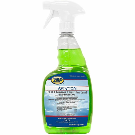 Zep Commercial Aviation RTU Cleaner/Disinfectant - For Multipurpose - Ready-To-Use - 32 fl oz (1 quart) - Pleasant Scent