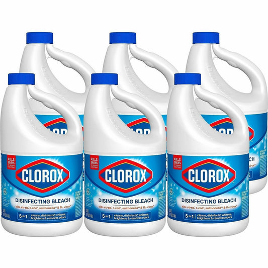 Clorox Disinfecting Bleach - For Multipurpose - Concentrate - Liquid - 81 fl oz (2.5 quart) - 6 / Carton