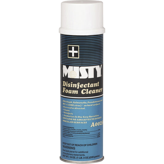 MISTY Disinfectant Foam Cleaner - For General Purpose, Hard Surface, Hospital - Concentrate - Foam, Aerosol - 19 fl oz (