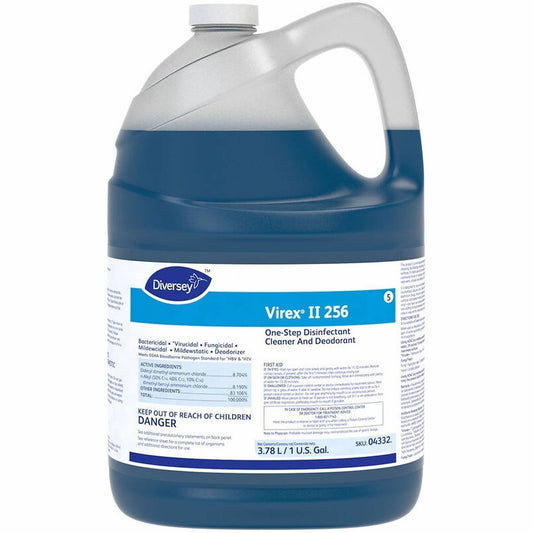 Diversey Virex II 1-Step Disinfectant Cleaner - For Multi Surface - Concentrate - Liquid - 128 fl oz (4 quart) - Minty S