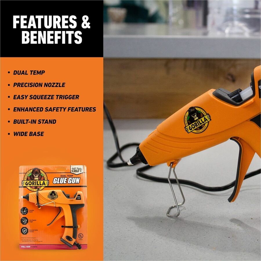 Gorilla Dual Temp Glue Gun - Orange, Black