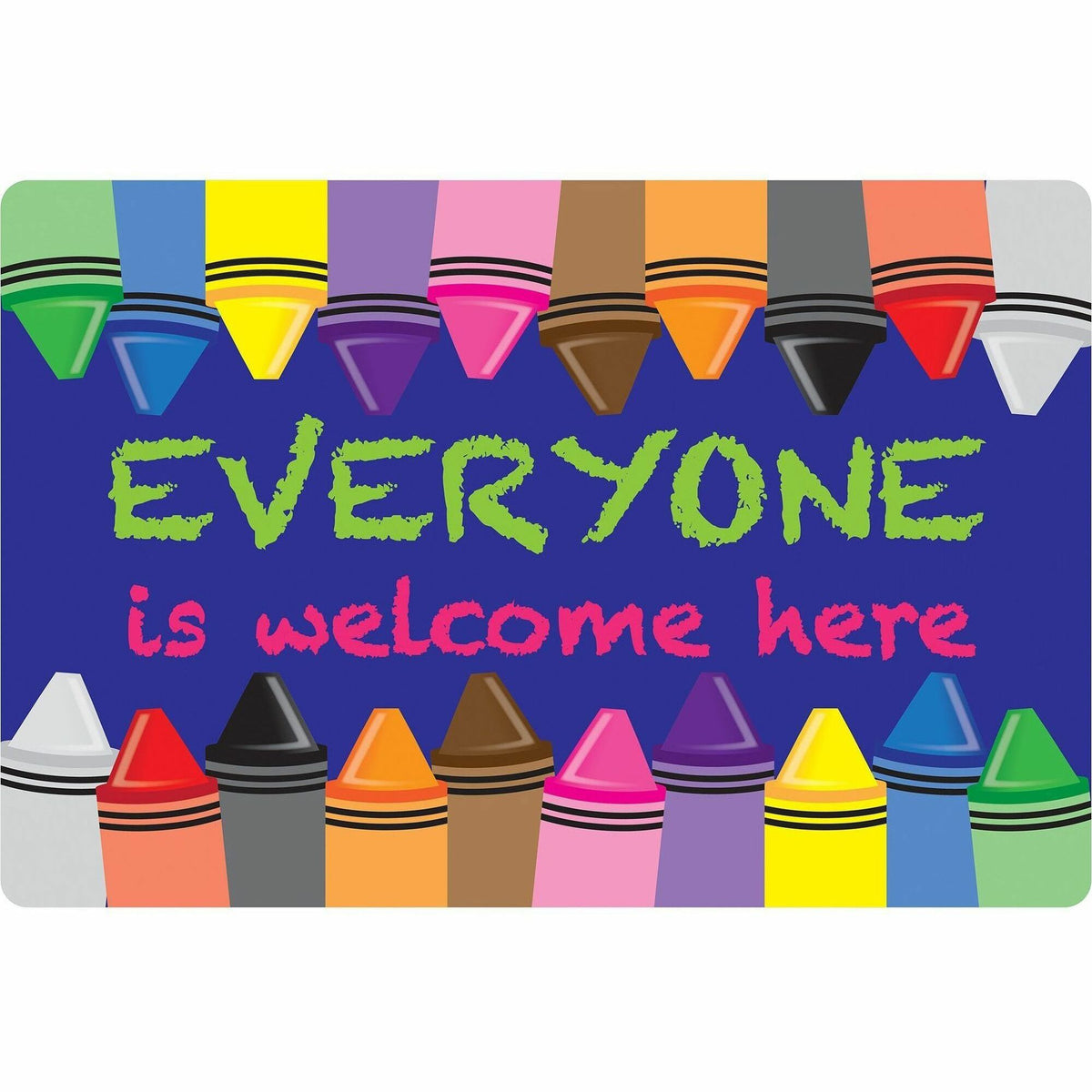 Ashley Smart Poly Original Fun Welcome Mat - Classroom, Floor, Student - 15.50" Length x 23.50" Width - Everyone is Welc