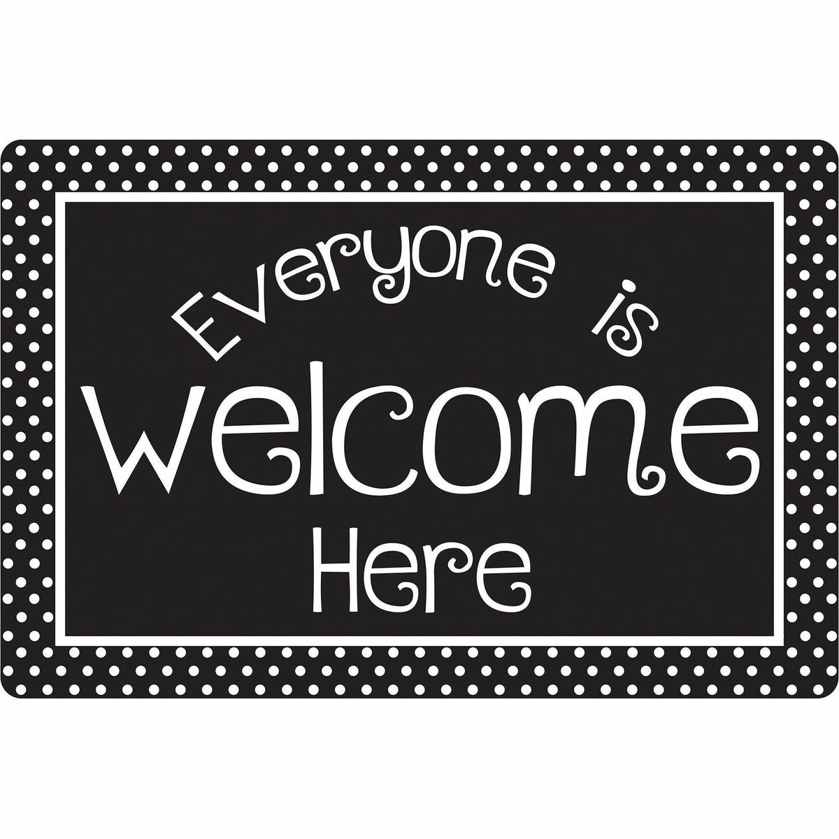 Ashley Smart Poly Original Fun Welcome Mat - Floor, Classroom, Student - 15.50" Length x 23.50" Width - Everyone is Welc