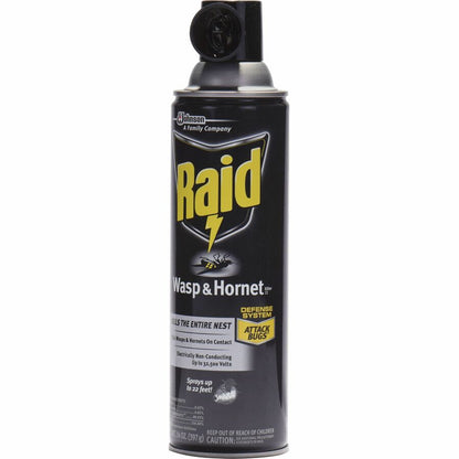 Raid Wasp and Hornet Killer 33 - Spray - Kills Wasp, Hornet, Mud Dauber, Yellow Jacket - 14 fl oz - White - 1 Each