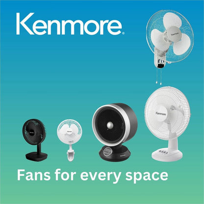 Kenmore Fan & Heater Combo - 2 x Heat Settings - Remote Control - Oscillation - Office, Room, Kitchen - Desk - Black
