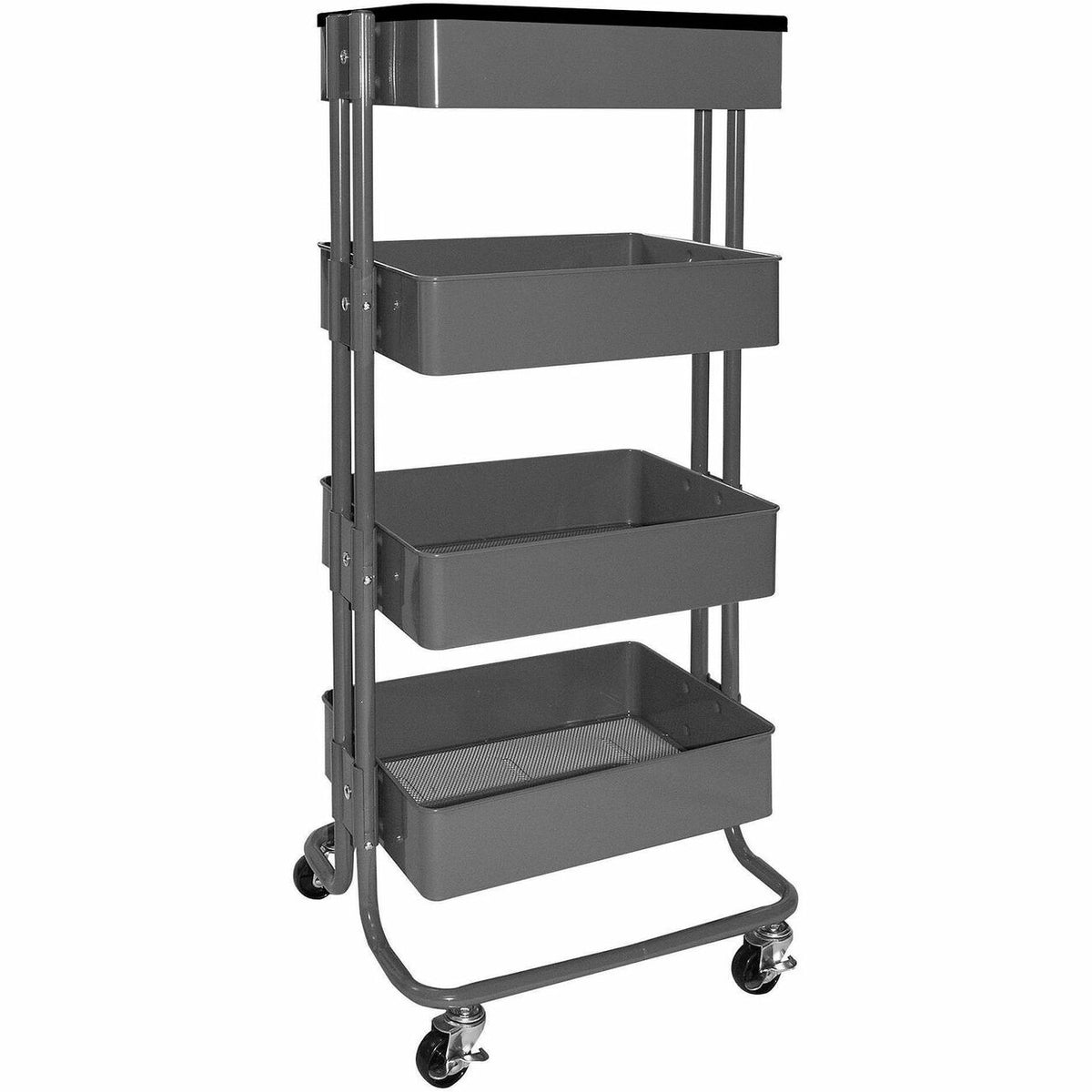Vertiflex Multi-Use Storage Cart & Workstation - 4 Casters - Metal - 15.25" Width x 11.25" Depth x 39" Height - Gray - 1
