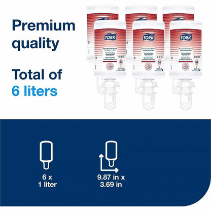 TORK Hand Sanitizer Foam Refill - Fragrance-free Scent - 1.06 quart - Pump Bottle Dispenser - Bacteria Remover, Kill Ger