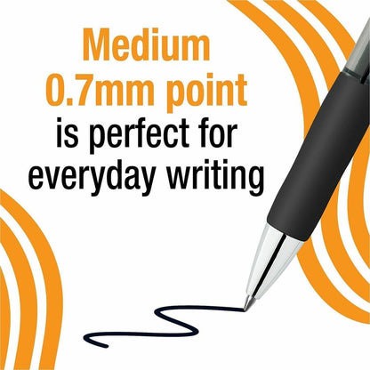 BIC Gelocity Pro Gel Pen - 0.7 mm Medium Pen Point - Retractable - Black Ink - Gel-based - Round Barrel - 4 / Pack