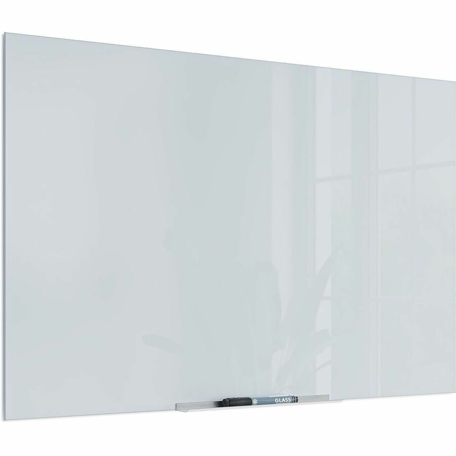U Brands Floating Frosted-Glass Dry-Erase Board - White Glass Surface - Frameless, Stain Resistant, Ghost Resistant - 1