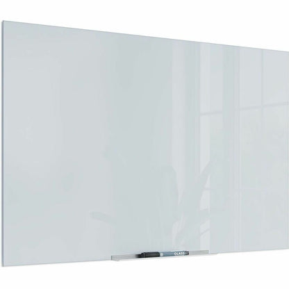 U Brands Floating Frosted-Glass Dry-Erase Board - White Glass Surface - Frameless, Stain Resistant, Ghost Resistant - 1