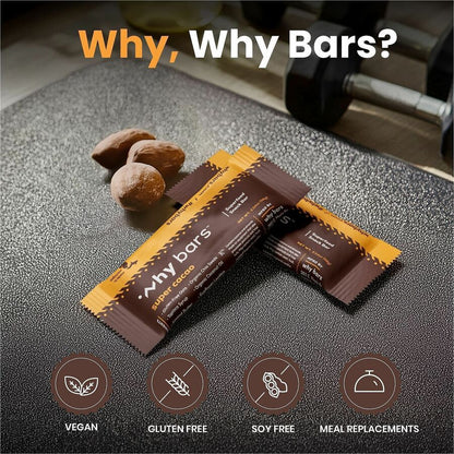 Why Bars Superfood Protein Snack Bars - Gluten-free, Dairy-free, Soy-free, Non-GMO, Individually Wrapped - Super Cacao -