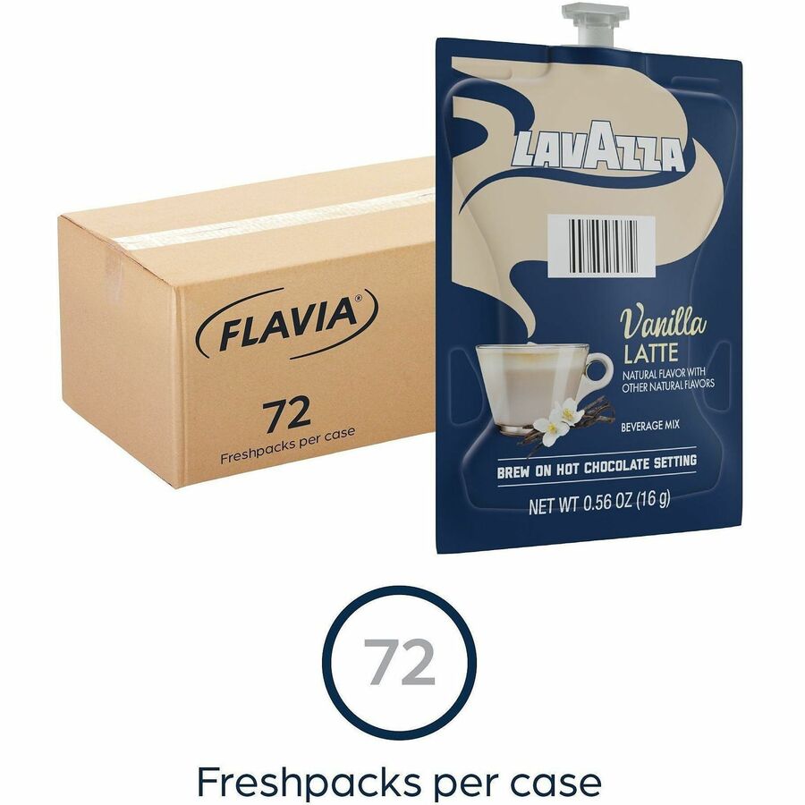 Flavia Freshpack Vanilla Latte Coffee - Compatible with Flavia Aroma, Flavia Creation 300, FLAVIA Creation 600 - Hot Cof