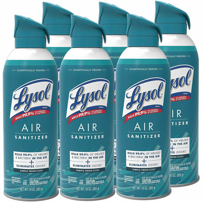 Lysol Air Sanitizer - Spray - 10 fl oz (0.3 quart) - Simple Fresh - Odor Neutralizer - 6 / Carton