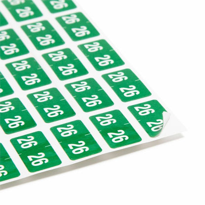 Smead ETS Color-Coded Year Labels - 1/2" Height x 1" Width - Green - Paper - Laminated - 25 / Sheet - 10 Total Sheets - 