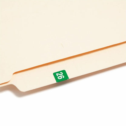 Smead ETS Color-Coded Year Labels - 1/2" Height x 1" Width - Green - Paper - Laminated - 25 / Sheet - 10 Total Sheets - 