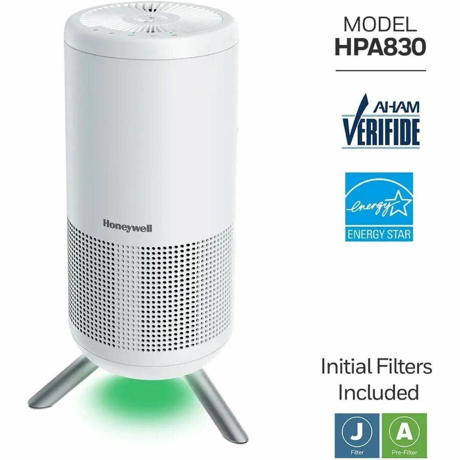 Honeywell Designer Series HEPA Air Purifier - True HEPA - 190 Sq. ft. - Black - 1 Each