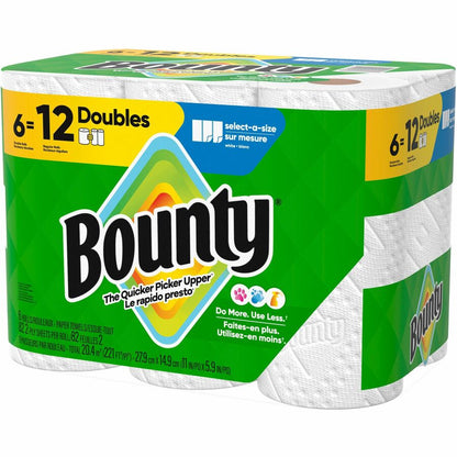 Bounty Select-A-Size Paper Towels - 2 Ply - 82 Sheets/Roll - Diamond Texture - Green - PaperRoll - 82/Roll - 6 / Carton