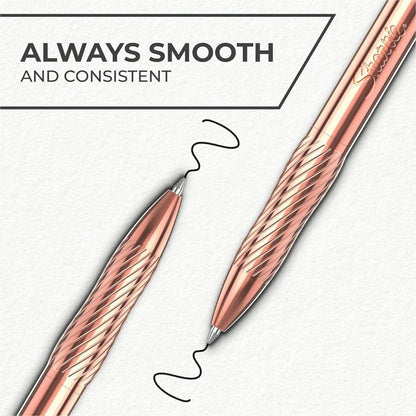 Sharpie S-Gel Pens - 0.7 mm Medium Pen Point - Refillable - Retractable - Black Ink - Copper Plated Brass Metal Alloy Ba