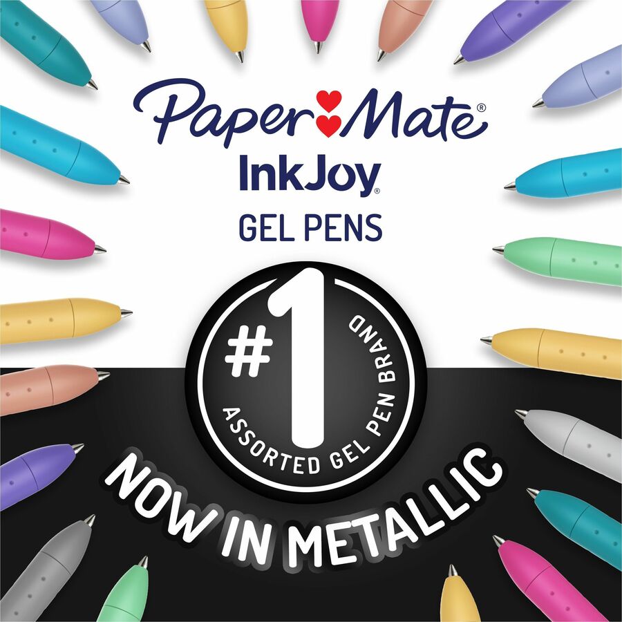 Paper Mate InkJoy Gel Pens - 0.8 mm Medium Pen Point - Assorted Ink - Gel-based - Assorted Barrel - 3 / Pack