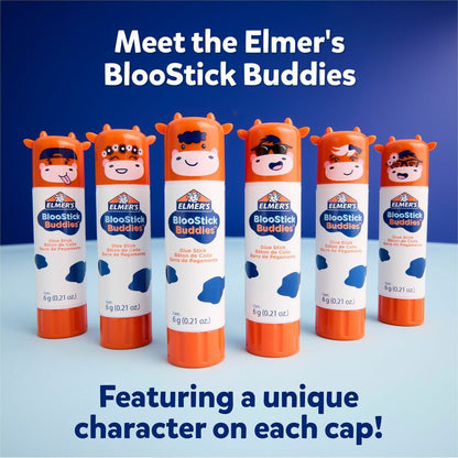 Elmer's BlooStick Buddies, Disappearing Purple and Scented Glue Stick Combo Pack - Purple, Blue - 30 / Box