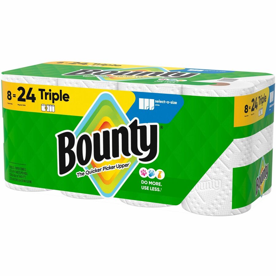 Bounty Select-A-Size Paper Towels - 2 Ply - Diamond Texture - Green - PaperRoll - 123/Roll - 8 / Carton