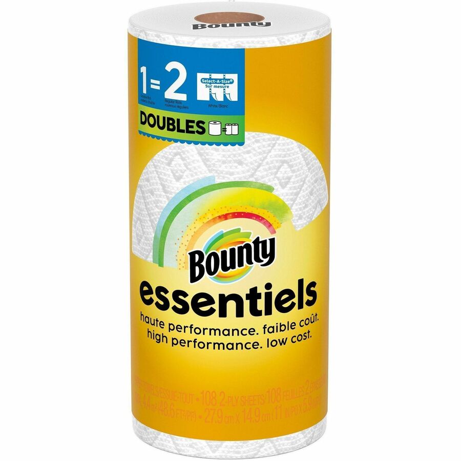 Bounty Essentials Paper Towels - Yellow - PaperRoll - 108/Roll - 24 / Carton