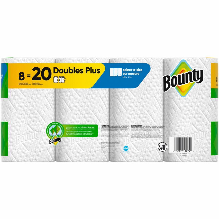 Bounty Select-A-Size Paper Towels - 2 Ply - Diamond Texture - Green - PaperRoll - 103/Roll - 8 / Carton