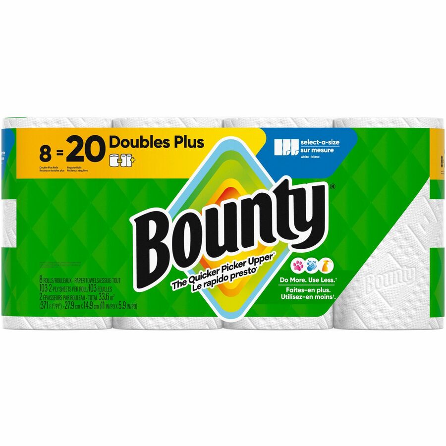 Bounty Select-A-Size Paper Towels - 2 Ply - Diamond Texture - Green - PaperRoll - 103/Roll - 8 / Carton