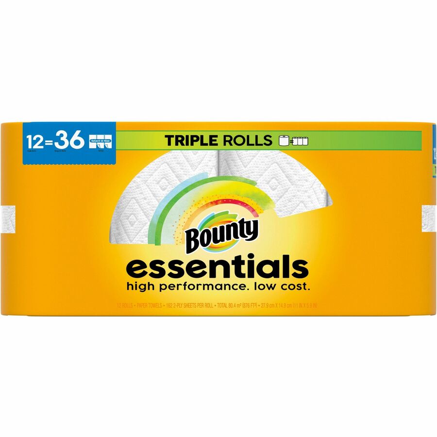 Bounty Essentials Paper Towels - Yellow - PaperRoll - 162/Roll - 12 / Carton