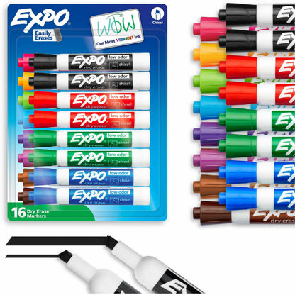 Expo Dry Erase Markers - Erasable - Assorted Ink - Dry - 16 / Set