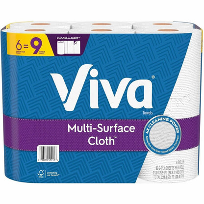 Viva Choose-A-Sheet Paper Towels - 1 Ply - 83 Sheets/Roll - Signature soft, smooth texture - White - Paper - 4 / Carton