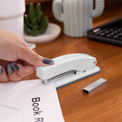 Swingline Cub Compact Stapler - Staples Upto 20 Sheet - Holds Upto 105 Staple - Half Strip - Electric Artic White - Meta