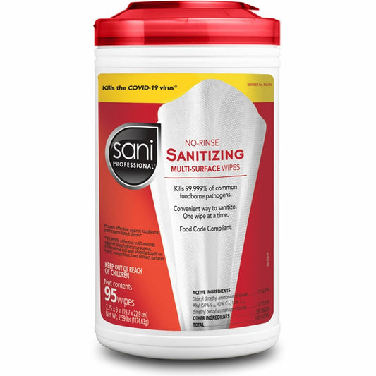 PDI No-Rinse Sanitizing Multi-Surface Wipes - For Multi Surface - Wipe - 9" Length x 7.75" Width - Rinse-free, Disinfect