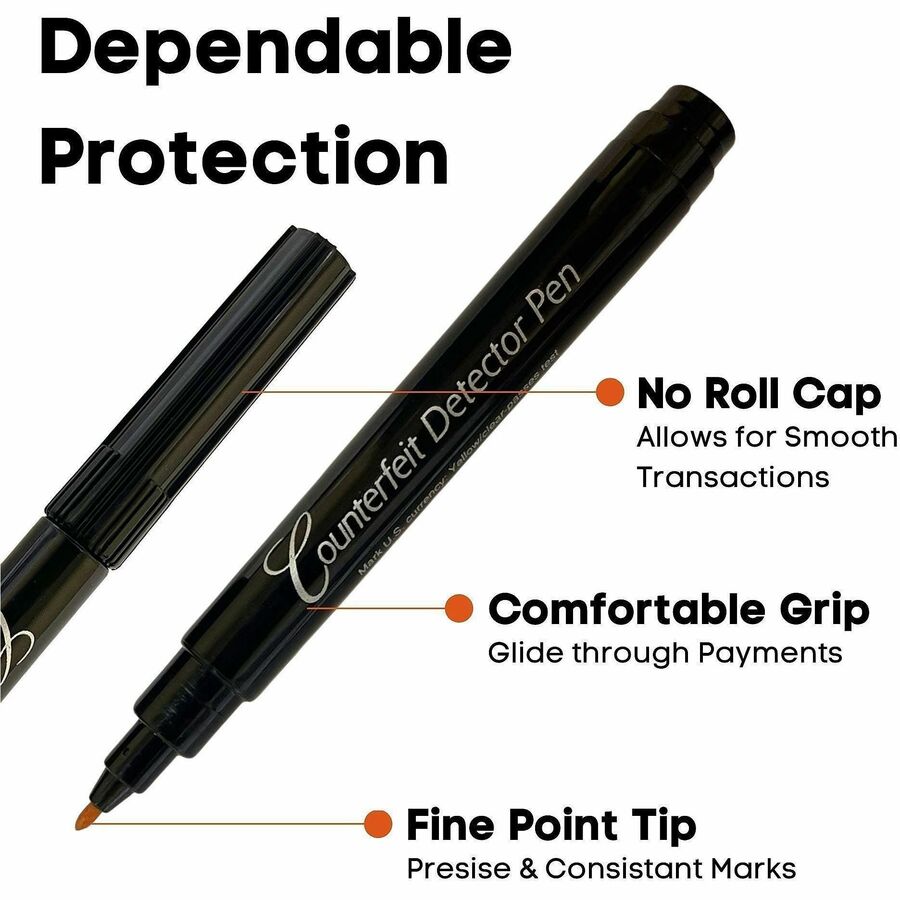 Dri Mark Counterfeit Bill Detector Marker Pen - Ink - Black - 50 / Pack
