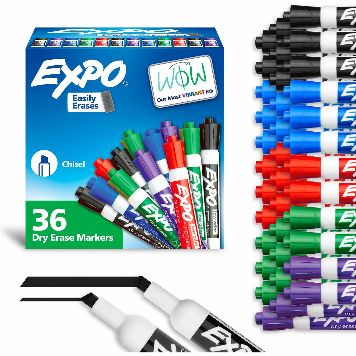 Expo Dry Erase Markers - Erasable - Assorted Ink - 36 / Pack
