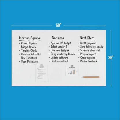 Lorell Loop Whiteboard - 60" (5 ft) Width x 36" (3 ft) Height - White Steel Surface - Magnetic - Durable, Frameless, Imp