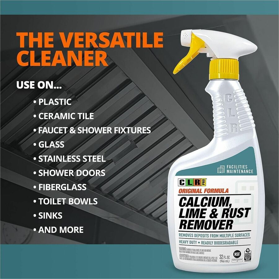 CLR Pro Heavy-Duty Cleaner & Degreaser - For Multipurpose - 32 fl oz (1 quart) - Heavy Duty, Water Based, Non-abrasive, 