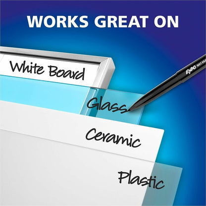 Expo Wet Erase Markers, Ultra Fine Tip - Erasable - Assorted Ink - Glass, Calendar - 4 / Pack