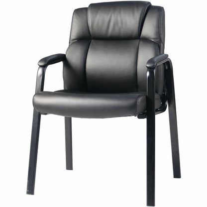 Lorell Cushioned Low-Back Guest Chair - Polyurethane Seat Material - Polyurethane Back Material - Steel Frame Material -