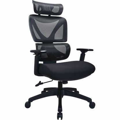 Lorell Xavier Mesh High-Back Chair with Articulating Lumbar - Foam, Fabric Seat Material - Mesh Back Material - High Bac