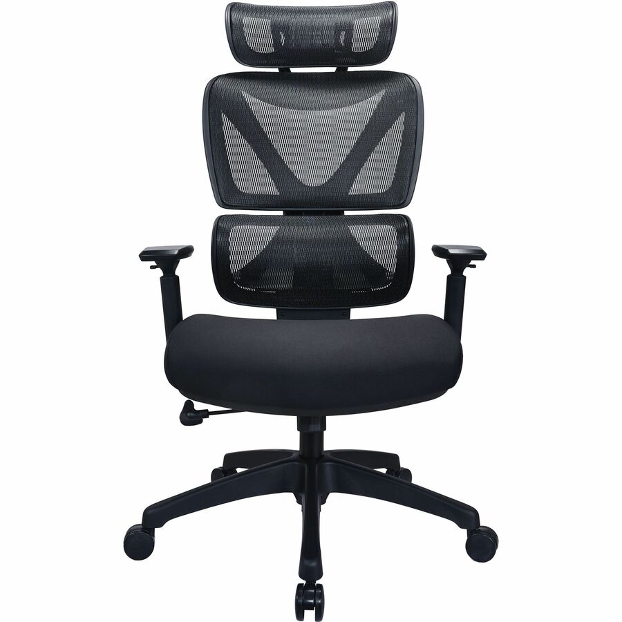 Lorell Xavier Mesh High-Back Chair with Articulating Lumbar - Foam, Fabric Seat Material - Mesh Back Material - High Bac