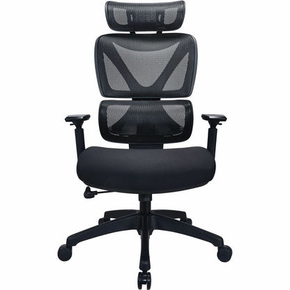 Lorell Xavier Mesh High-Back Chair with Articulating Lumbar - Foam, Fabric Seat Material - Mesh Back Material - High Bac